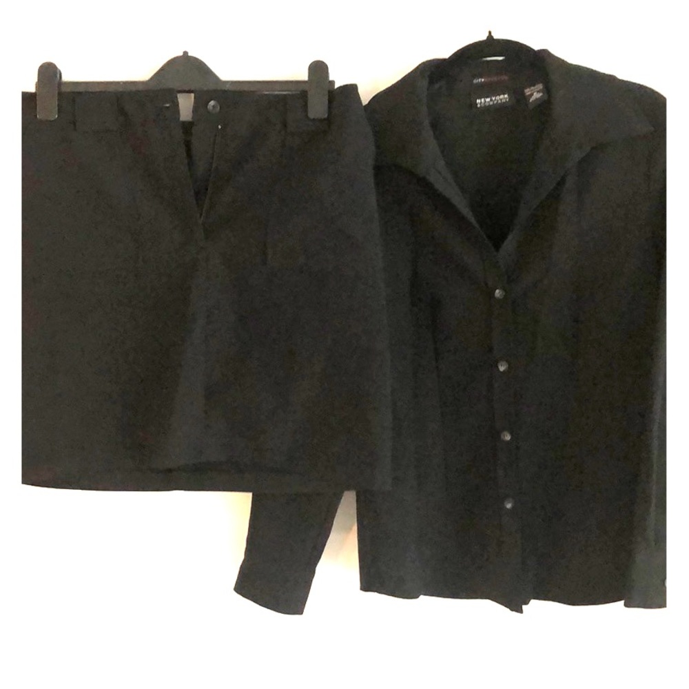 NY and Co City Black Stretch Skirt Suit
